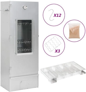 vidaXL Räucherofen mit Kaltrauchgenerator Verzinkter Stahl (3200766)