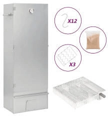 vidaXL Räucherofen mit Kaltrauchgenerator Verzinkter Stahl (3200764)