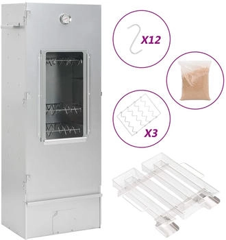 vidaXL Räucherofen mit Kaltrauchgenerator Verzinkter Stahl (3200758)