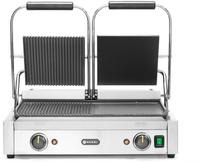 Hendi Kontaktgrill Doppelversion, 263907, 3600 Watt, gerillte & glatte Gusseisen
