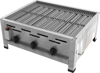 ChattenGlut Professional Gastrobräter 3-flammig Tischgerät 10,8 kW mit Reglerset 650x530x270mm mit Rost (67802799)
