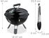 Relaxdays Round portable BBQ Ø37 cm with lid and tongs