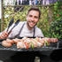 Relaxdays Round portable BBQ Ø37 cm with lid and tongs