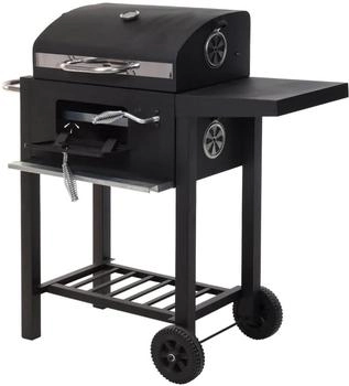 Vaggan Holzkohlegrill mit Deckel und Rädern Schwarz (73863)