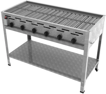 ChattenGlut Professional Gastrobräter 6-flammig Standgerät 22,0kW und Rost - silber 67598308
