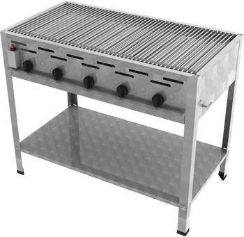 ChattenGlut Professional Gastrobräter 5-flammig Standgerät 22,5kW und Einzelne Edelstahlstäbe als Rost - silber 67588325