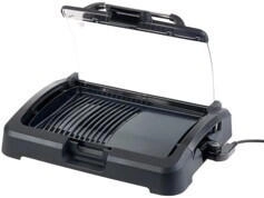 Rosenstein & S&ouml;hne 2200W table BBQ with glass lid and dual plates