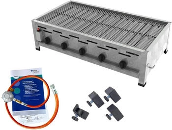 ChattenGlut Gasbräter 5-flammig 18kW Tischgerät Rost mit DGUV silber (4060597945425)