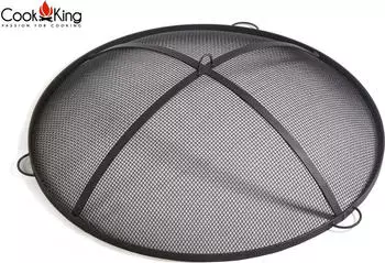 XXXL Funkenfang für Feuerschalen, Stahl, schwarz, Ø 79 cm (CK118013) – Funkenfang für sicheren Feuerschalen-Genuss im Garten