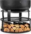 XXXL Feuerschalenbasis & Holzlager Stahl schwarz Ø 62 cm (CK116044)