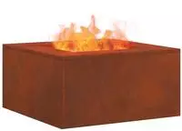 vidaXL Feuerstelle Rostig 80 x 80 x 40 cm Wetterfeststahl