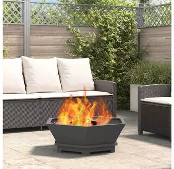 vidaXL Pozzetto schwarz 75 x 75 x 28 cm Edelstahl – vidaXL Pozzetto – kompakter Feuergrill für kleine Gruppen