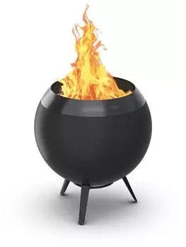 H&ouml;fats Feuerschale MOON 45 (rauchfrei mit Holzvergaser-Technologie zweistufigen Verbrennungsprozess Feuerstelle mit ⌀ 45 cm) schwarz 49 cm