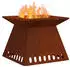 vidaXL Feuerstelle Feuerstelle Braun 48 x 48 x 40 cm Wetterfeststahl (1-St)