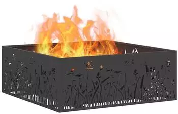vidaXL Feuerstelle Feuerstelle Schwarz 80 x 80 x 30 cm Stahl (1-St)