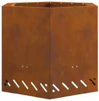 vidaXL Rauchfreie Feuerstelle Rostig 58 x 58 x 51 cm Wetterfeststahl