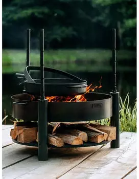 Natur24 CookKing Grillpfanne für Feuerschale Bandito & Montana X 50 cm – Robuste Stahlverarbeitung für offenes Feuer