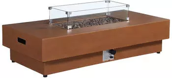 Kauf-Unique Seroza rectangular gas fire pit table terracotta effect