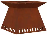 vidaXL Feuerstelle Rostig 60 x 60 x 50 cm Wetterfeststahl