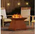 vidaXL Modern brown wood fire pit 60 x 60 x 50 cm