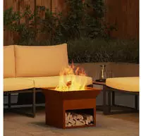 vidaXL Feuerstelle Rostig 50 x 50 x 40 cm Wetterfeststahl