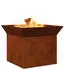 vidaXL Square rust finish fire pit 50 x 50 x 40 cm