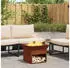 vidaXL Square rust finish fire pit 50 x 50 x 40 cm
