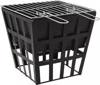 vidaXL 2-in-1 Feuerstelle und Grill 34x34x48 cm Stahl
