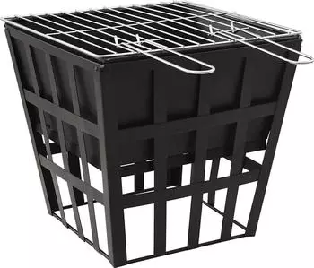 vidaXL 2-in-1 Feuerstelle und Grill 34x34x48cm Stahl (315089)