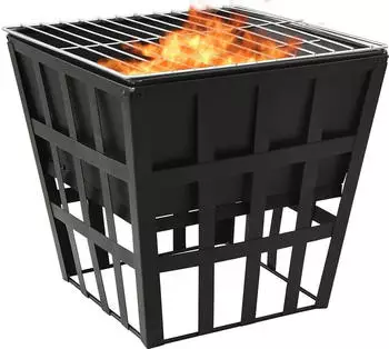 vidaXL 2-in-1 Feuerstelle und Grill 34x34x48cm Stahl (315089) – vidaXL 2-in-1 Feuerstelle und Grill – Flexibilität für Garten und Terrasse