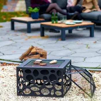 RedFire Feuerstelle mit Grill Mikor Schwarz (85077)