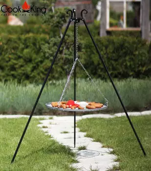 Trizeratop CookKing Tripod Höhe 180cm 70cm – Flexible Befeuerung mit Holz und Holzkohle