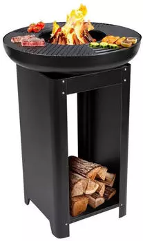Alpina Round fire pit with cooking plate 61 x 90 cm – Metallkonstruktion für robuste Outdoor-Nutzung
