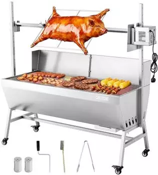 VEVOR Rotisserie Grill 38W 60kg Edelstahl, 4 H&ouml;henstufen (TB-46L1)