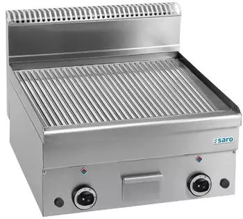 Saro GFT66R Gasgrillplatte, gerillt, Auftisch, 600x600mm (GFT66R)