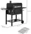 Outsunny BBQ Grillwagen mit Deckel und Ablagen Metall Schwarz Smoker Camping