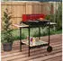 Outsunny Holzkohlegrill mit Räder höheverstellbar Grillrost Holzablage BBQ Smoker fahrbar Grillwagen für Barbeque Camping Terrasse 95 x 71,5 x 102 cm Rot