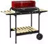 Outsunny Holzkohlegrill mit Räder höheverstellbar Grillrost Holzablage BBQ Smoker fahrbar Grillwagen für Barbeque Camping Terrasse 95 x 71,5 x 102 cm Rot