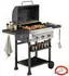 Outsunny Gasgrill inkl klappbar Seitentisch Gewürzhalter Unterregal 6 Haken Gas- BBQ Grillwagen für Balkon Party