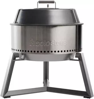 Solo Stove Holzkohlegrill Silber Metall Rund 55.9x74.7x55.9 cm & Outdoor-K&uuml;chen Holzkohlegrills
