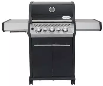 Chefgastro Gasgrill Schwarz Silber Metall 137x119x64 cm & Outdoor-K&uuml;chen Gasgrills
