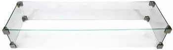 GardenForma Feuerschutz Glasumrandung rund, transparent, Edelstahl Verbinder (ONC05-005) – GardenForma Feuerschutz Glasumrandung – Windschutz für ungestörtes Grillen