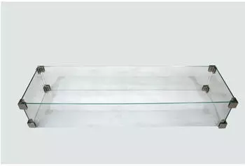 GardenForma Feuerschutz Glasumrandung rund, transparent, Edelstahl Verbinder (ONC05-005) – Stabile Konstruktion für langlebigen Outdoor-Einsatz