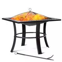 Gardebruk - Feuerschale Mit Funkenschutz Sch&uuml;rhaken Abdeckung Rost 76x76cm...