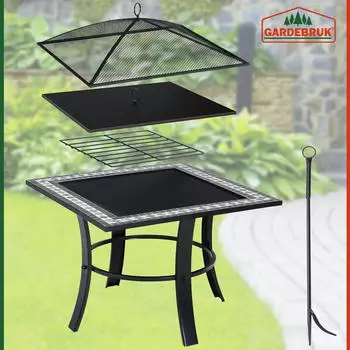 Gardebruk Feuerstelle Mosaik 76x76cm – Gardebruk Feuerstelle Mosaik 76x76cm für stimmungsvolle Abende im Garten