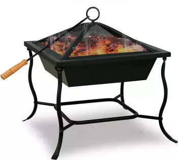 Gardebruk Feuersch&uuml;ssel mit Funkenschutz Sch&uuml;rhaken 45x45cm