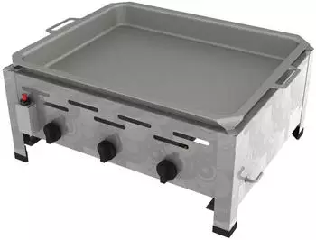 ChattenGlut Professional Gastrobräter 3-flammig Tischgerät 13,5kW und Pfanne - silber 67802814