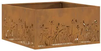vidaXL Feuerstelle Quadratisch 60x60x30 cm Wetterstahl (858927) – vidaXL Feuerstelle 60x60x30 cm – gesellige Wärme für kleine Runden