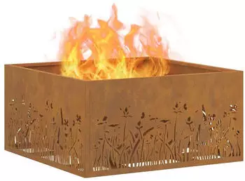 vidaXL Feuerstelle Quadratisch 60x60x30 cm Wetterstahl (858927) – Kompakte Abmessungen für flexible Platzwahl