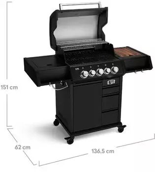 Burnhard EARL Premium-Gasgrill 3-Brenner – Burnhard EARL Premium-Gasgrill 3-Brenner für gesellige Grillabende im Garten